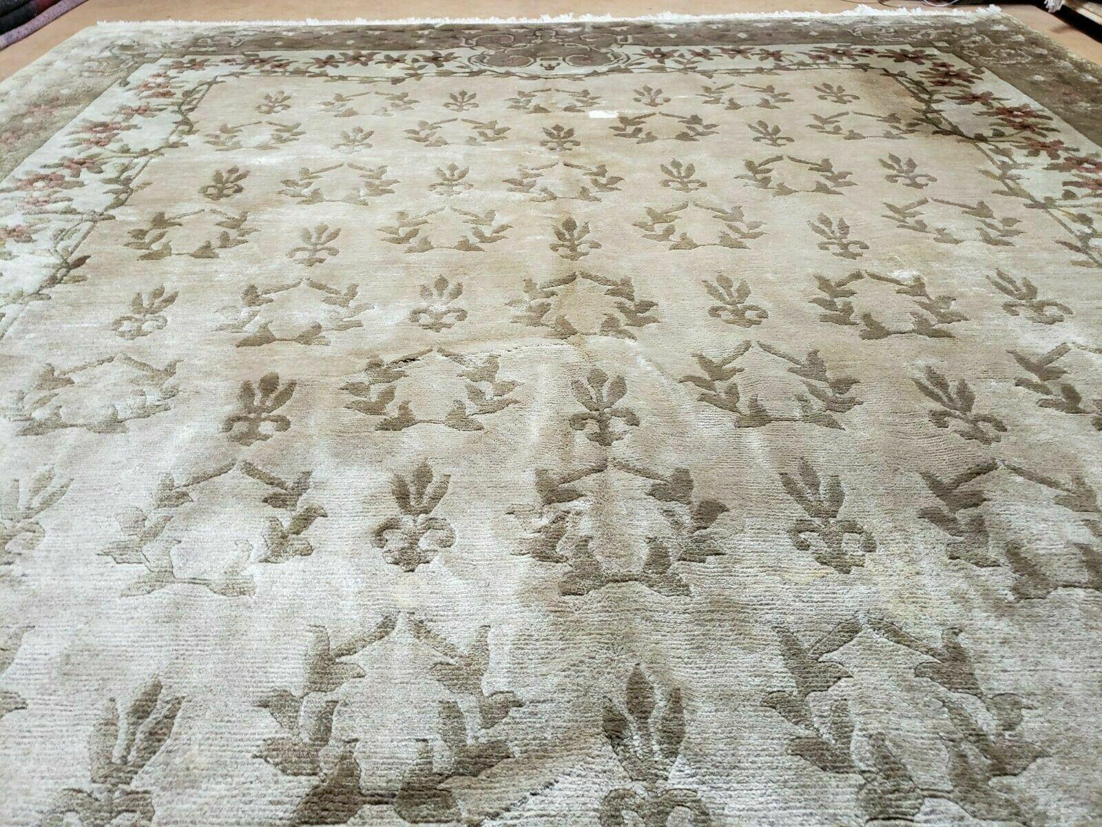 9' X 12' Modern Handmade Tibetan Nepal Wool Silk Rug Nice - Jewel Rugs