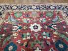 6' X 9' Vintage Handmade Indo Heriz Serapi Wool Rug Carpet Red Nice - Jewel Rugs