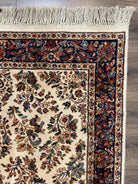 Karastan Rug 4.3 x 6, Karastan Ivory Sarouk #760 Wool Carpet, Vintage Original Collection 700 Series Discontinued, Floral Oriental Rug, Nice - Jewel Rugs