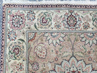 Vintage Very Long Runner 27' ft, Hand-Knotted, Light Salmon Pink & Beige, Indo Mahal Rug, Indian Carpet, Persian Oriental Design, 4' x 27' - Jewel Rugs