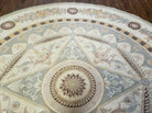 8' X 8' One Of A Kind Handmade French Aubusson Weave Savonnerie Wool Rug Round - Jewel Rugs