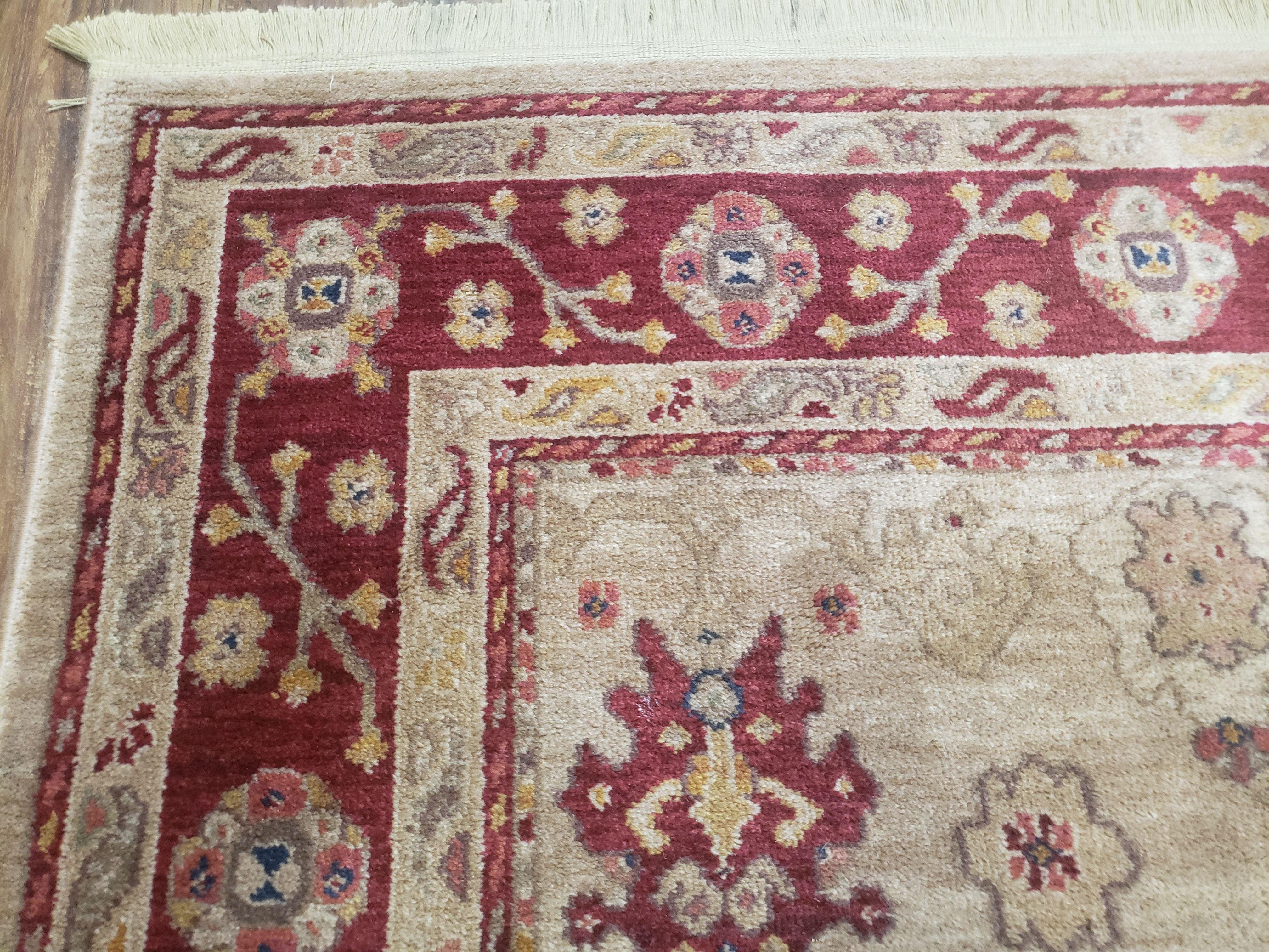 Karastan Rug Antique Legends Oushak Carpet, 5'9" x 9", Design Number 2200-203, Beige & Maroon Karastan, 6x9 Karastan Rug - Jewel Rugs