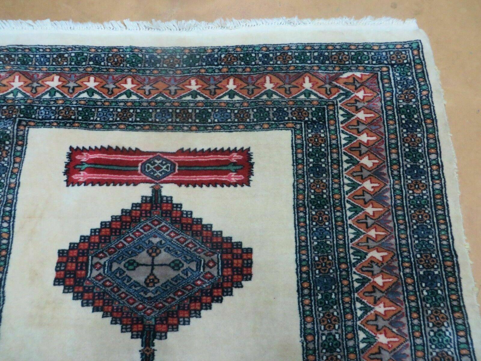 4' X 6' Vintage Handmade Bokhara Turkoman Pakistan Wool Rug Carpet Nice - Jewel Rugs