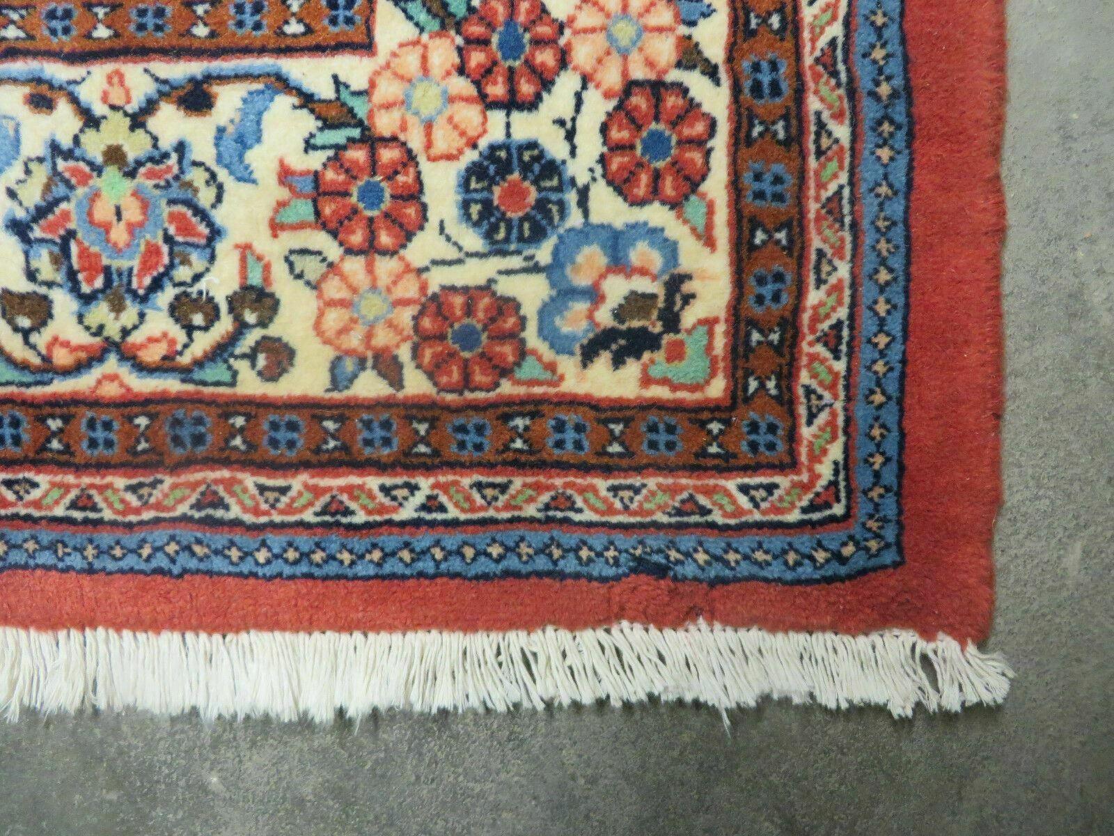 5' X 8' Handmade Fine India Oriental Wool Rug Red Organic Colors Floral Nice - Jewel Rugs