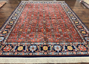 Karastan Serapi Rug 729 Wool Karastan Carpet 8.8 x 12, Vintage Area Rug, Original Karastan Collection, 700 Series, Red Blue Allover Design - Jewel Rugs