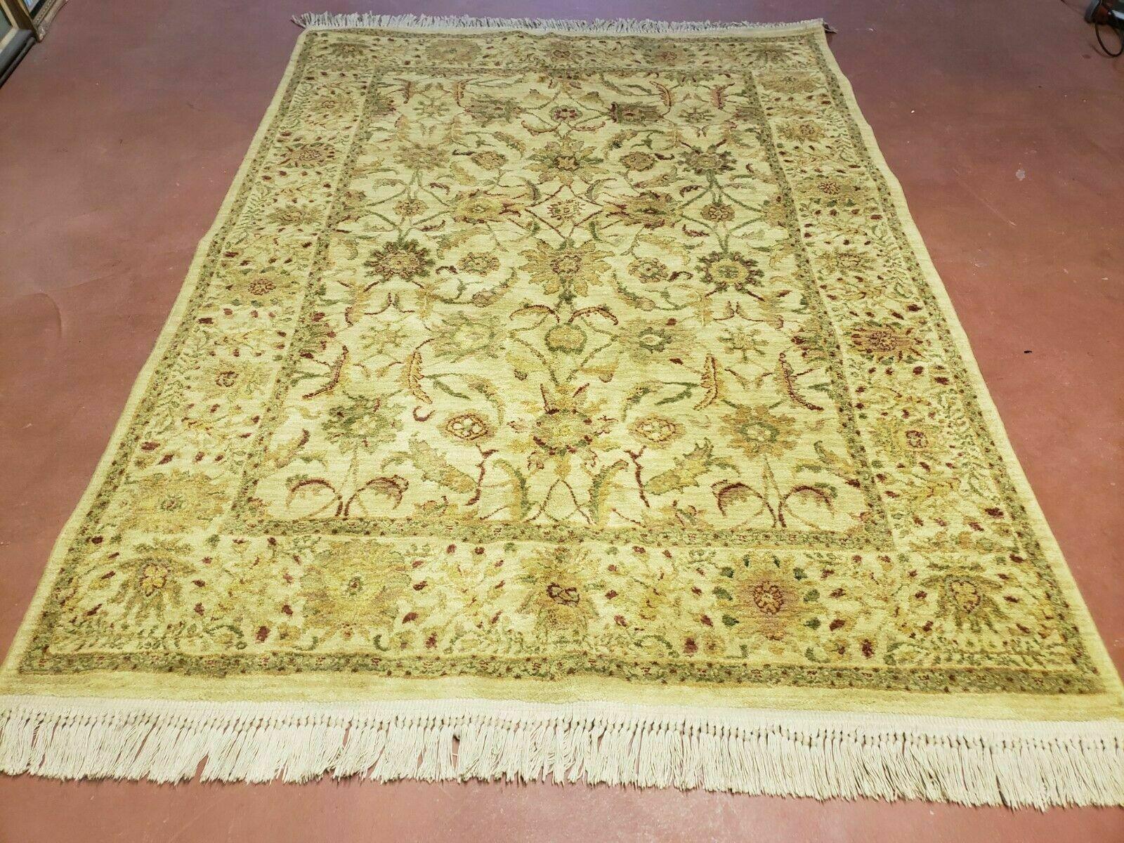 Belgium Power Loomed Rug 5x7, Vintage Oriental Wool Carpet, Beige - Jewel Rugs