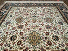 8' 8" X 12' Karastan Ivory Indo Kirman # 706 Wool Rug American Made Nice Beige - Jewel Rugs