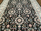 6' X 9' Handmade Indian Agra Wool Rug Carpet Vegetable Dyes Black - Jewel Rugs