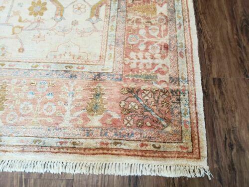 9' X 12' Hand Made Turkish Oushak Wool Rug Oatmeal Beige Coral Signed Wow - Jewel Rugs