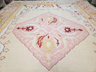 Large Turkish Kilim Carpet 10x14, Vintage Hand-Knotted Turkish Kilim Rug 10 x 14, Pink Cream Yellow Red, Decorative, Geometric, Unique - Jewel Rugs