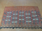 2.5' X 4' Antique Handmade Turkoman Tribal Wool Rug Cushion Case Yamud Stripped - Jewel Rugs