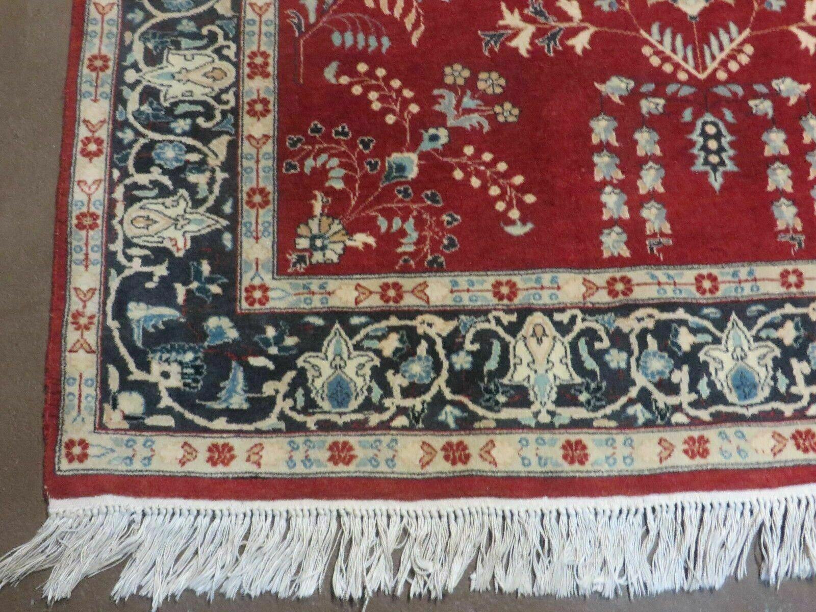 4' X 6' Vintage Fine Handmade Indian Wool Rug Carpet Vegetable Dyes Red Nice - Jewel Rugs