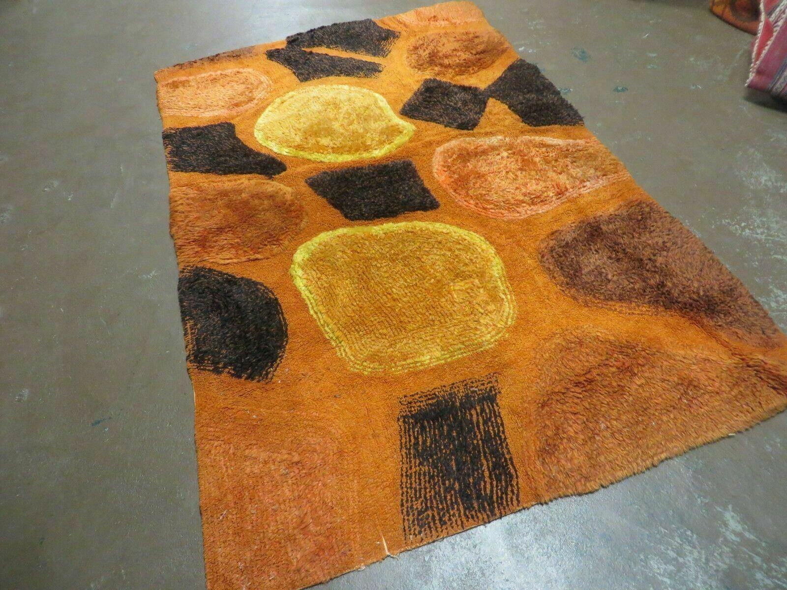 4' X 6' Modern Handmade Hooked Rug Wool Abstract Nice - Jewel Rugs