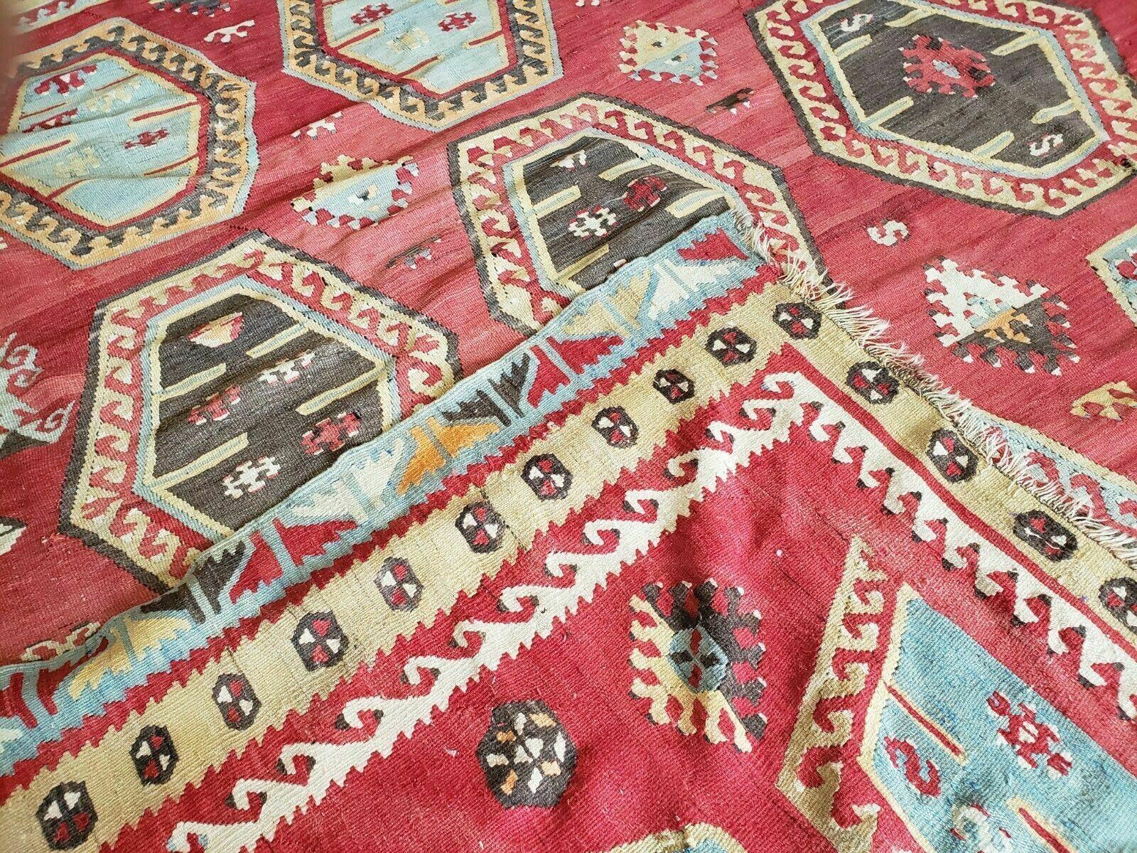 8' X 12' Vintage Turkish Kilim Handmade Flat Weave Wool Rug Veg Dyes - Jewel Rugs