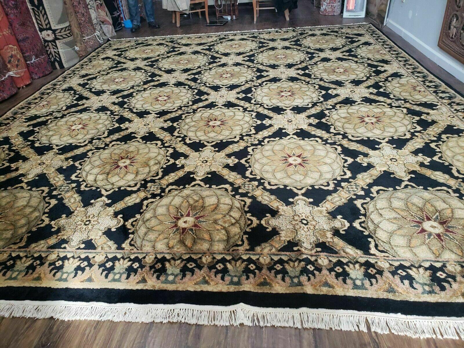 12' X 15' Tibetan Nepal Art Deco Hand Knotted Wool Rug Modern Contemporary Nice - Jewel Rugs