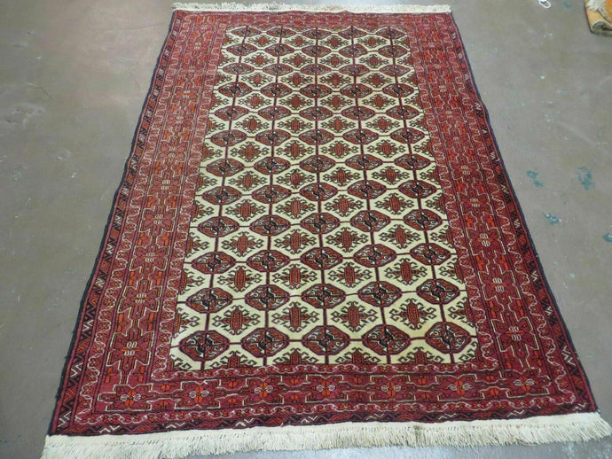4' X 6' Handmade Finely Knotted Pakistan Turkoman Bokhara Wool Rug Nice - Jewel Rugs