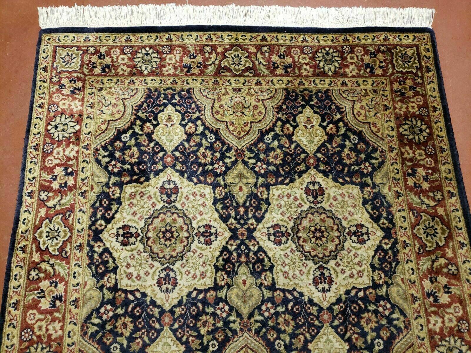 3' X 5' Vintage Handmade Pakistan Floral Wool Rug Nice - Jewel Rugs