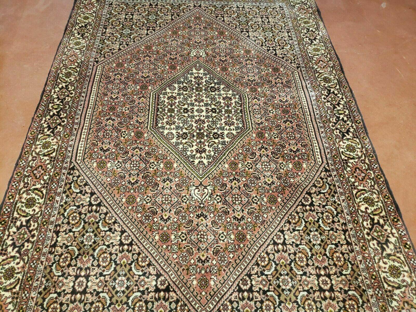 4' X 6' Vintage Fine Handmade India Allover Geometric Oriental Wool Rug Organic - Jewel Rugs