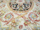 9' X 12' Vintage Chinese Handmade Wool Aubusson Savonnerie Rug Black Gold - Jewel Rugs