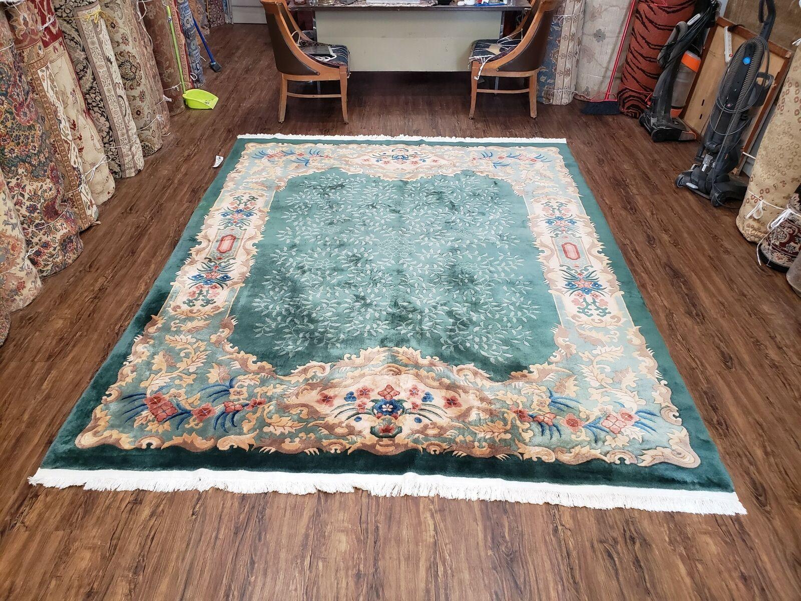 8' X 10' Antique Handmade Art Deco Nichols Peking Chinese Rug Carpet Teal Nice - Jewel Rugs