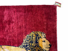 4 X 5 Handmade Vintage New Tribal Rug Pictorial Quality Wool Lion Red Veg Dyes - Jewel Rugs