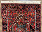 Fine Persian Bidjar Rug 3x5 ft, Ruby Red and Black, Geometric Medallion, Hand Knotted Semi Antique Oriental Bijar Carpet, Wool Area Rug, Tribal Rug - Jewel Rugs