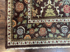 Indo Persian Rug 9x12, Indian Bidjar Room Sized Carpet Handmade Wool Area Rug Traditional Allover Dark Brown Tan Cream/Ivory Oriental Carpet - Jewel Rugs