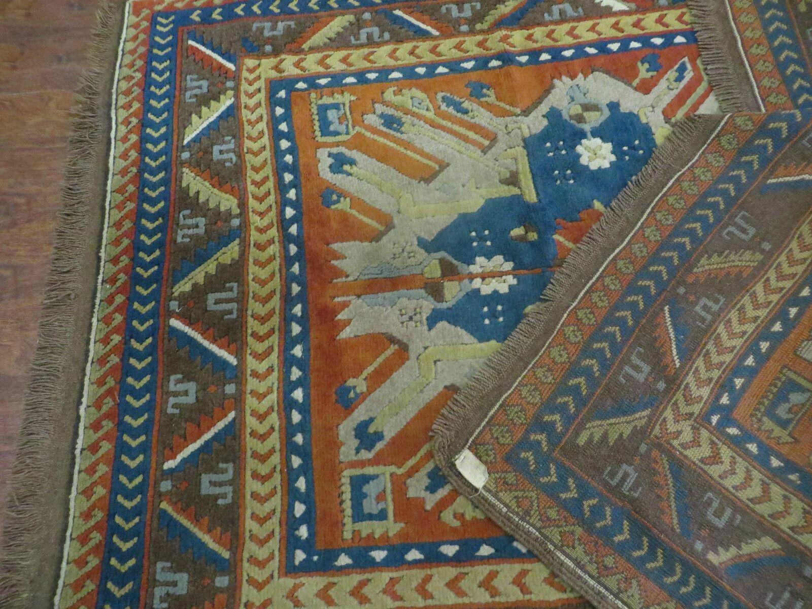 5' X 5.5' Vintage Handmade Turkish Kazak Colorful Wool Square Rug Carpet Bohemian Boho Vintage Interior Home Design - Jewel Rugs