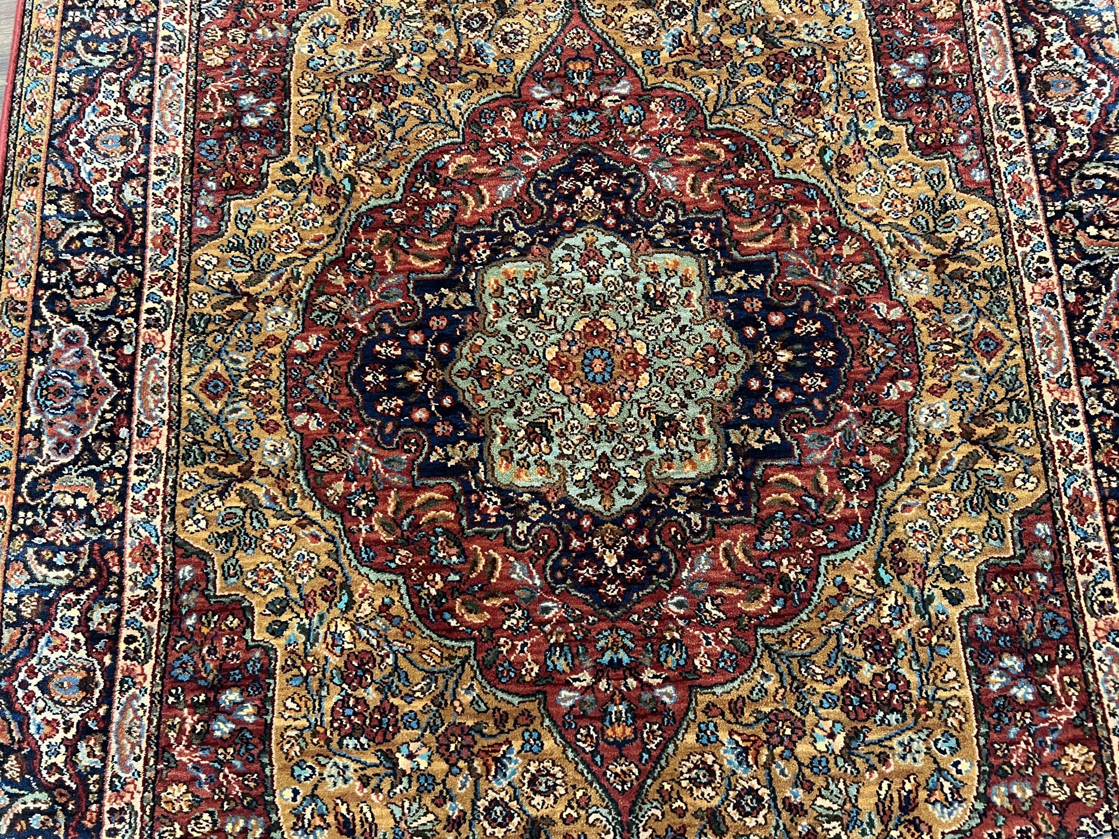 Karastan Rug 5.9 x 9 Medallion Kirman #700/718, Original Karastan Collection 700 Series, Discontinued Wool Karastan Carpet Vintage 6x9 Rug - Jewel Rugs