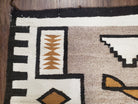 Antique Navajo Rug 3x5, Collectible Native American Blanket, Wool Hand Woven, Ivory Black Indian Tribal Rug, Vintage Navajo Textile - Jewel Rugs