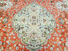 8' X 10' Vintage Handmade India Oriental Floral Wool Rug Tomato Red Nice - Jewel Rugs