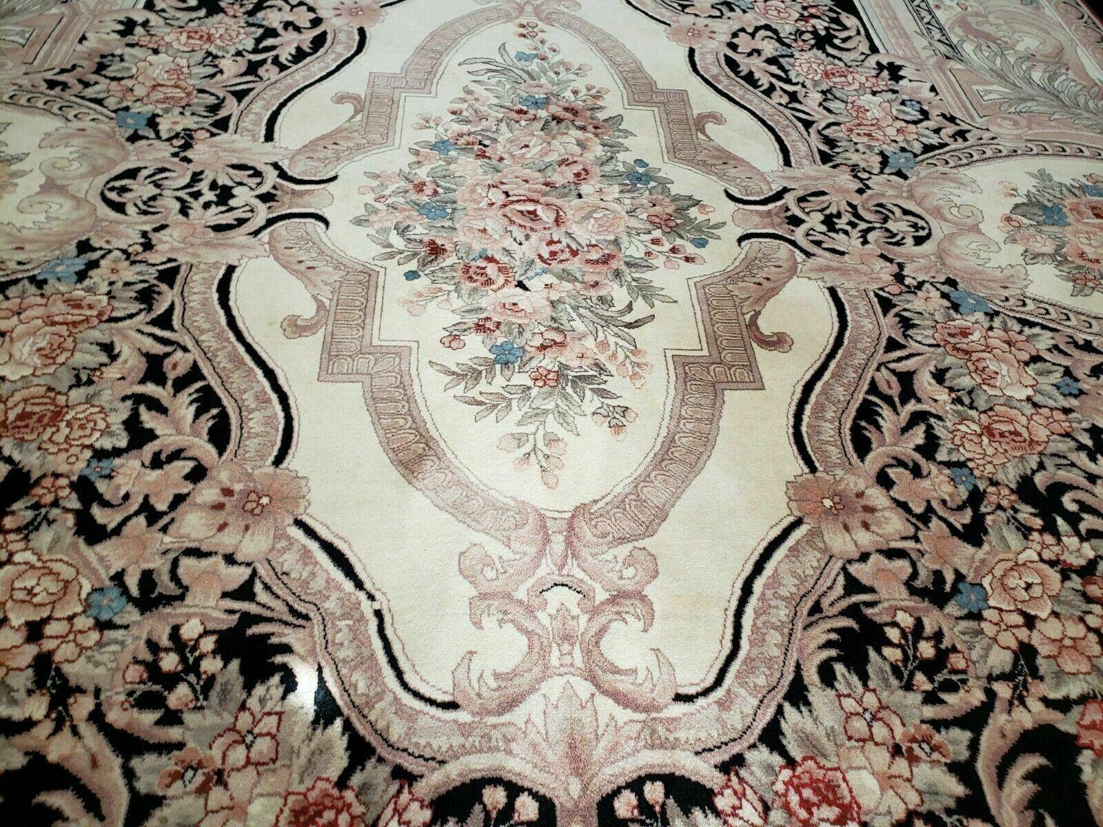 8' 7" X 11' 5" Chinese Handmade Wool Rug Aubusson Savonnerie Silk Accent Beauty - Jewel Rugs