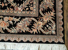 10' X 14' Handmade Fine Chinese Allover Floral Wool Rug Hand Knotted Black Nice - Jewel Rugs