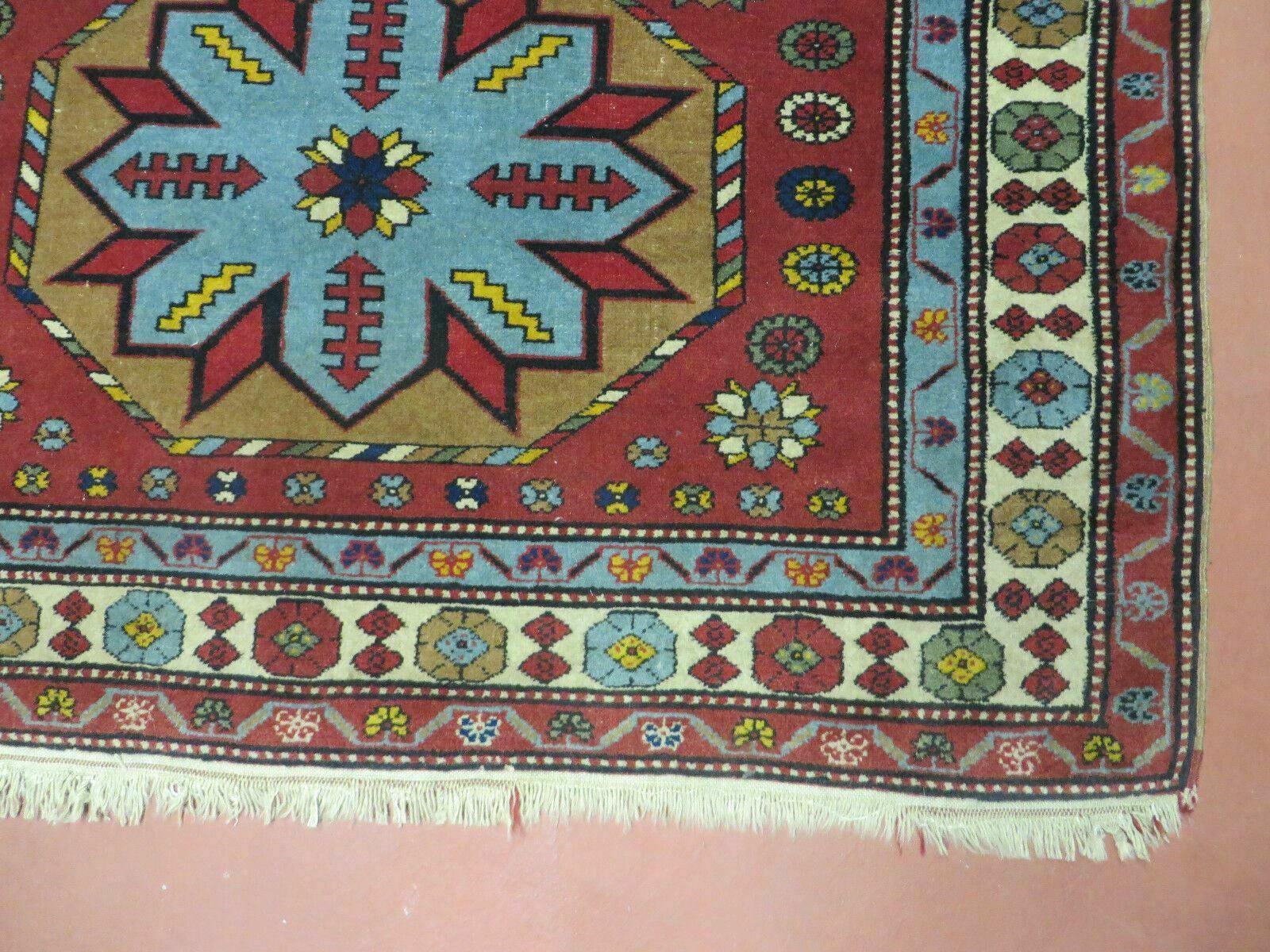 4' X 6' Vintage Handmade Caucasian Shirvan Russian Armenian Wool Rug Colorful - Jewel Rugs