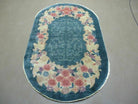 3' X 5' Vintage Handmade Chinese Art Deco Peking Oval Wool Rug Carpet - Jewel Rugs