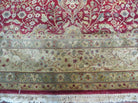 10' X 13.5' Handmade India Agra Larastan Wool Rug Floral Hand Knotted Red Beauty - Jewel Rugs