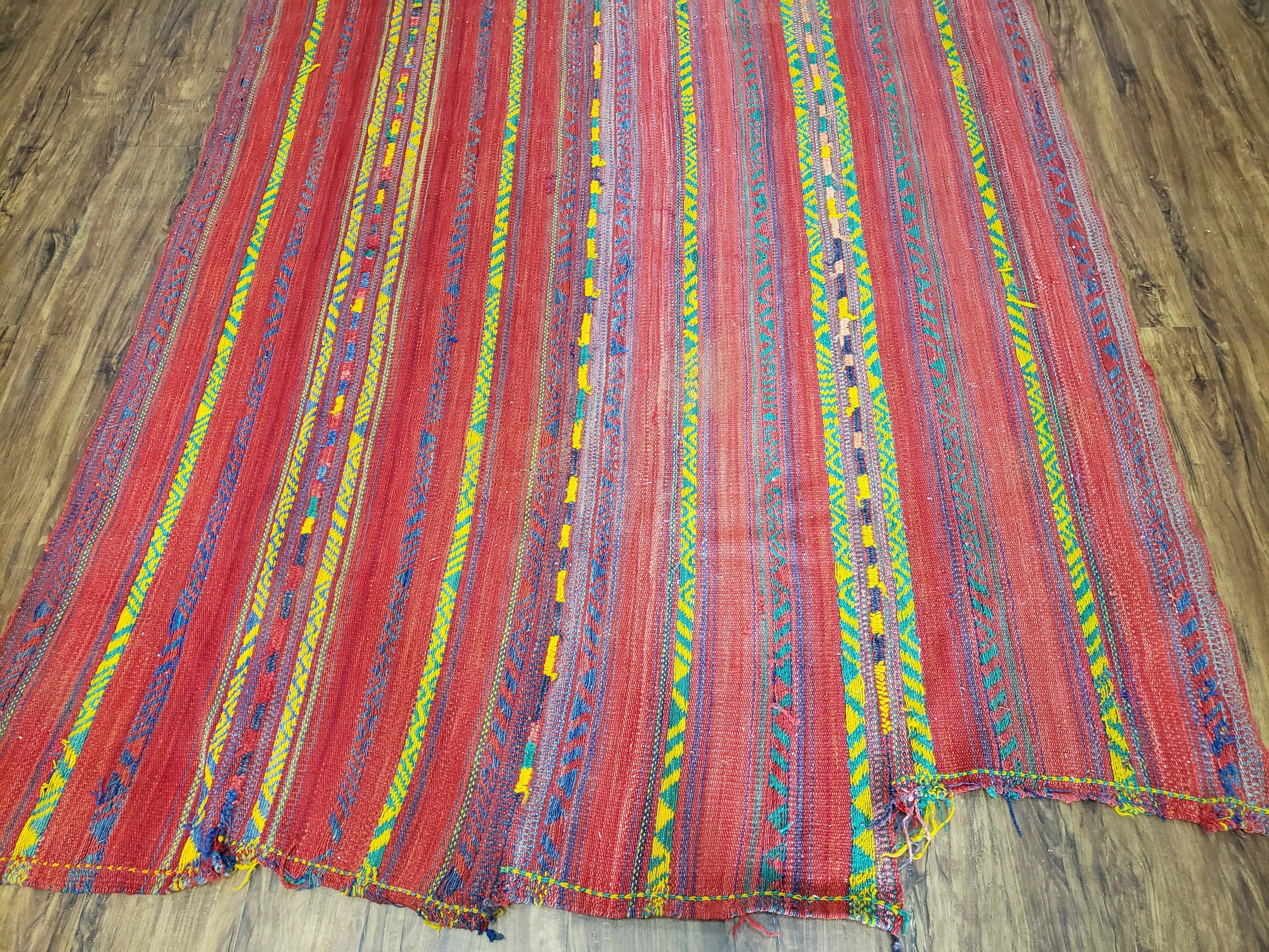 Vintage Turkish Jajim Kilim Flat Weave Rug with Colorful Stripes, Anatolian Kilim Rug, Jijim Cicim Carpet, 5x11 Boho Rug Multicolor, Unique - Jewel Rugs