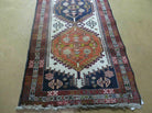 2' 8" X 10' Vintage Handmade Turkish Anatolian Wool Red White and Blue Rug Runner Carpet Wow - Jewel Rugs