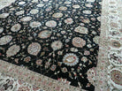 9' X 12' Vintage Handmade Chinese Allover Oriental Wool Silk Rug Nice Black - Jewel Rugs