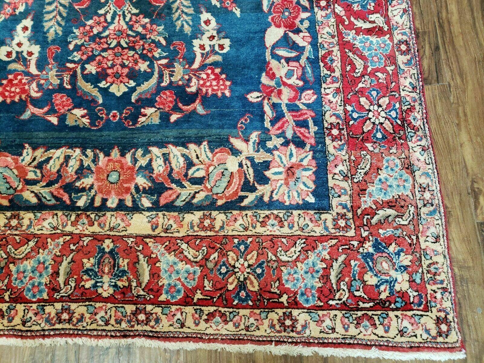 4' X 7' Vintage Handmade Turkish Wool Rug Flowers Birds Tree Of Life Blue Red - Jewel Rugs