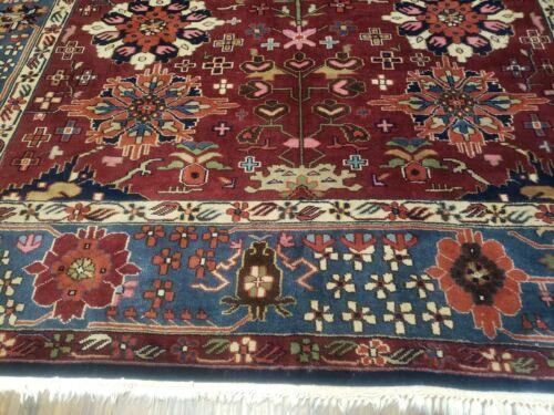 8' X 11' Vintage Handmade Indian Heriz Oriental Wool Rug Nice Vegetable Dye Red - Jewel Rugs