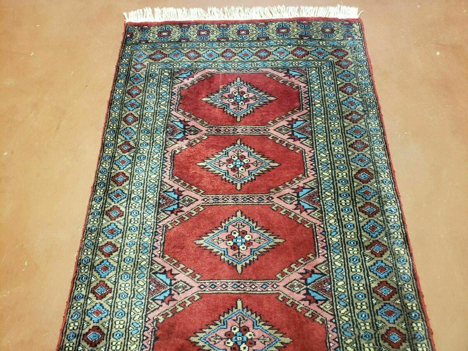 2' 7" X 8' Vintage Handmade Bokhara Turkoman Pakistani Wool Runner Rug Nice - Jewel Rugs