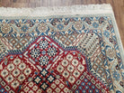 2' 8" X 3' 10" Handmade Wool Rug Carpet Floral Geometric Red Ivory Nice - Jewel Rugs