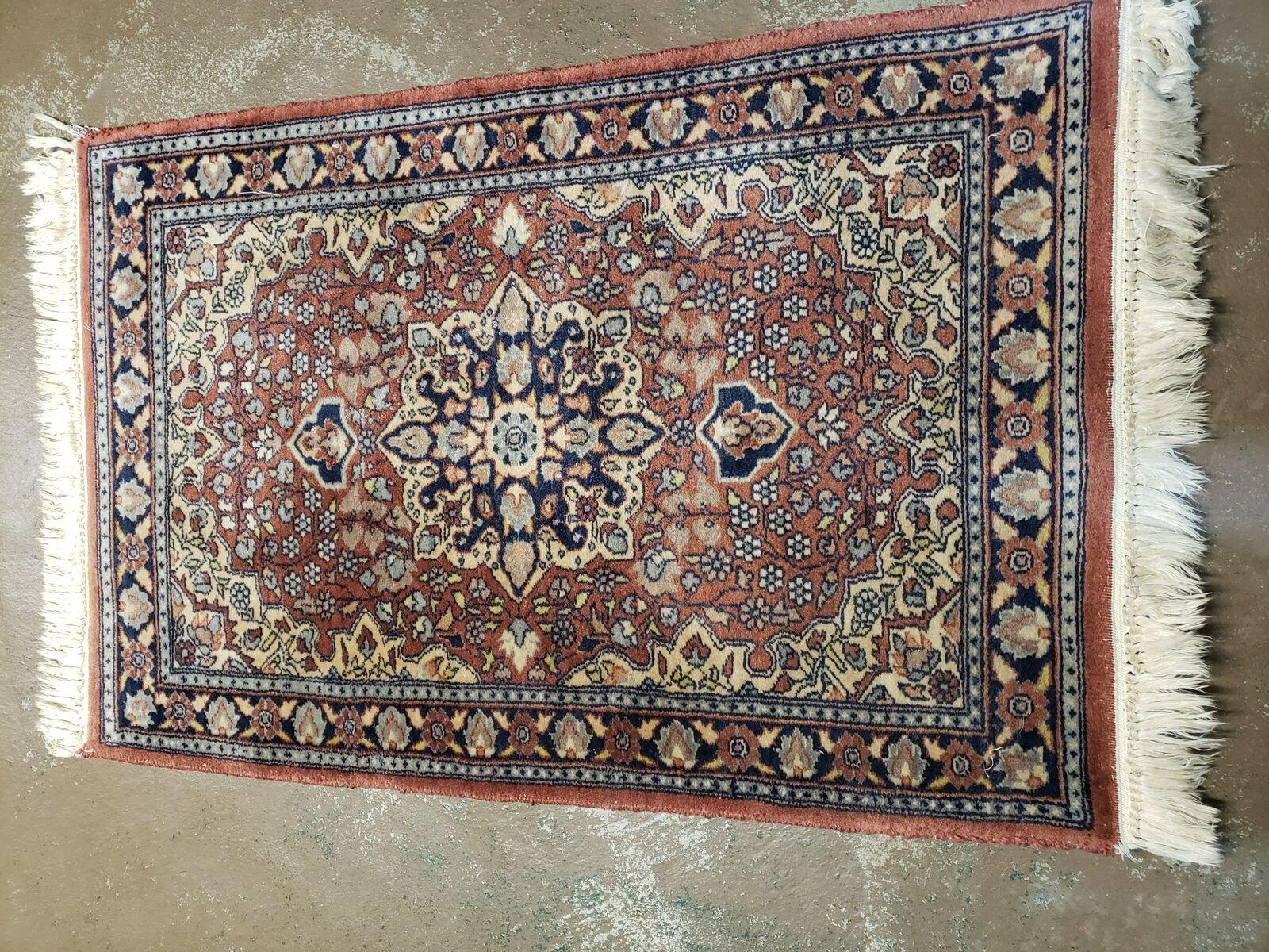 2' X 3' Vintage Handmade Pakistani Wool Rug Nice - Jewel Rugs