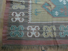 8' X 10' Vintage India Oriental Geometric Handmade Flat Weave Wool Rug Nice - Jewel Rugs