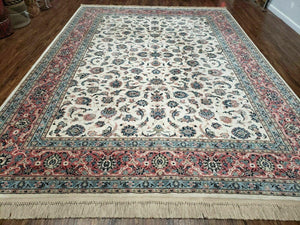 8' 8" X 12' Karastan Ivory Rose Kashann # 768 Wool Rug American Made Nice - Jewel Rugs