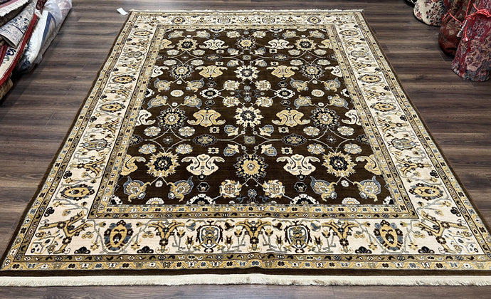 Karastan Rug 8 x 10.5, English Manor Stratford Mahogany #2120-513, Wool Karastan Carpet, Discontinued Karastan Area Rug, Brown Cream Gold - Jewel Rugs