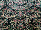 8' X 10' Vintage Handmade Chinese Floral Oriental Wool Rug Carpet Flowers Green - Jewel Rugs