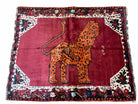 5 X 6 Handmade Rug Zagros Quality Wool Rug Lion Organic Dyes Red Leopard Tribal - Jewel Rugs