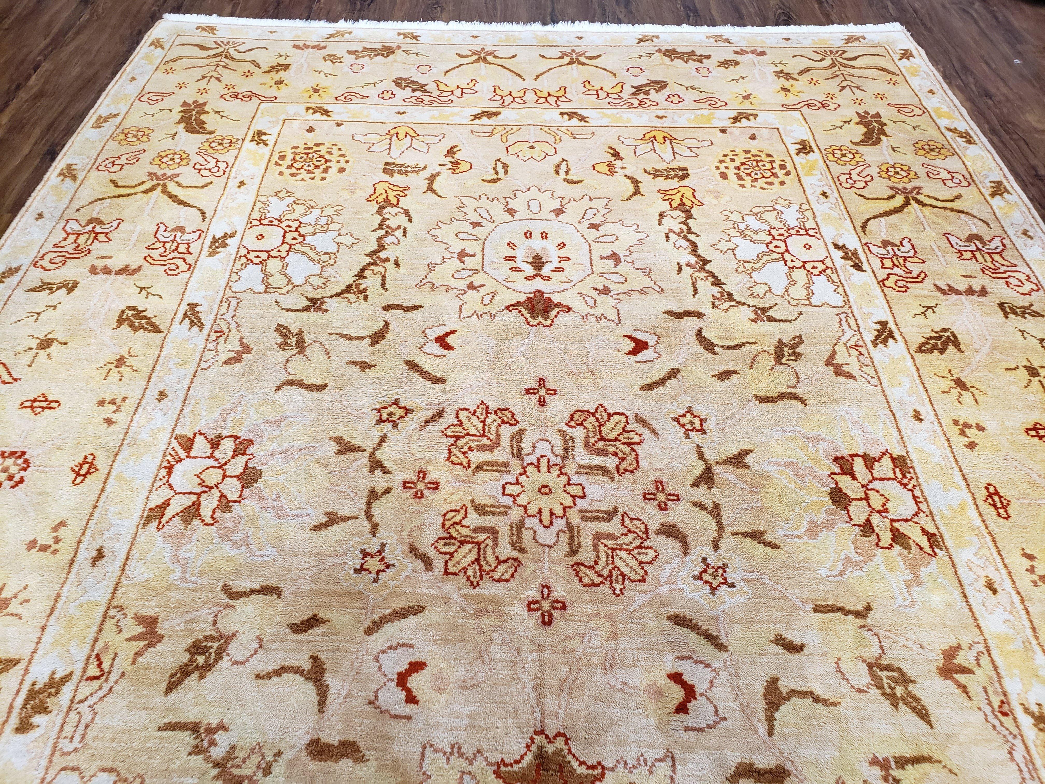 Vintage Turkish Oushak Area Rug 6x9, Wool Hand-Knotted - Jewel Rugs